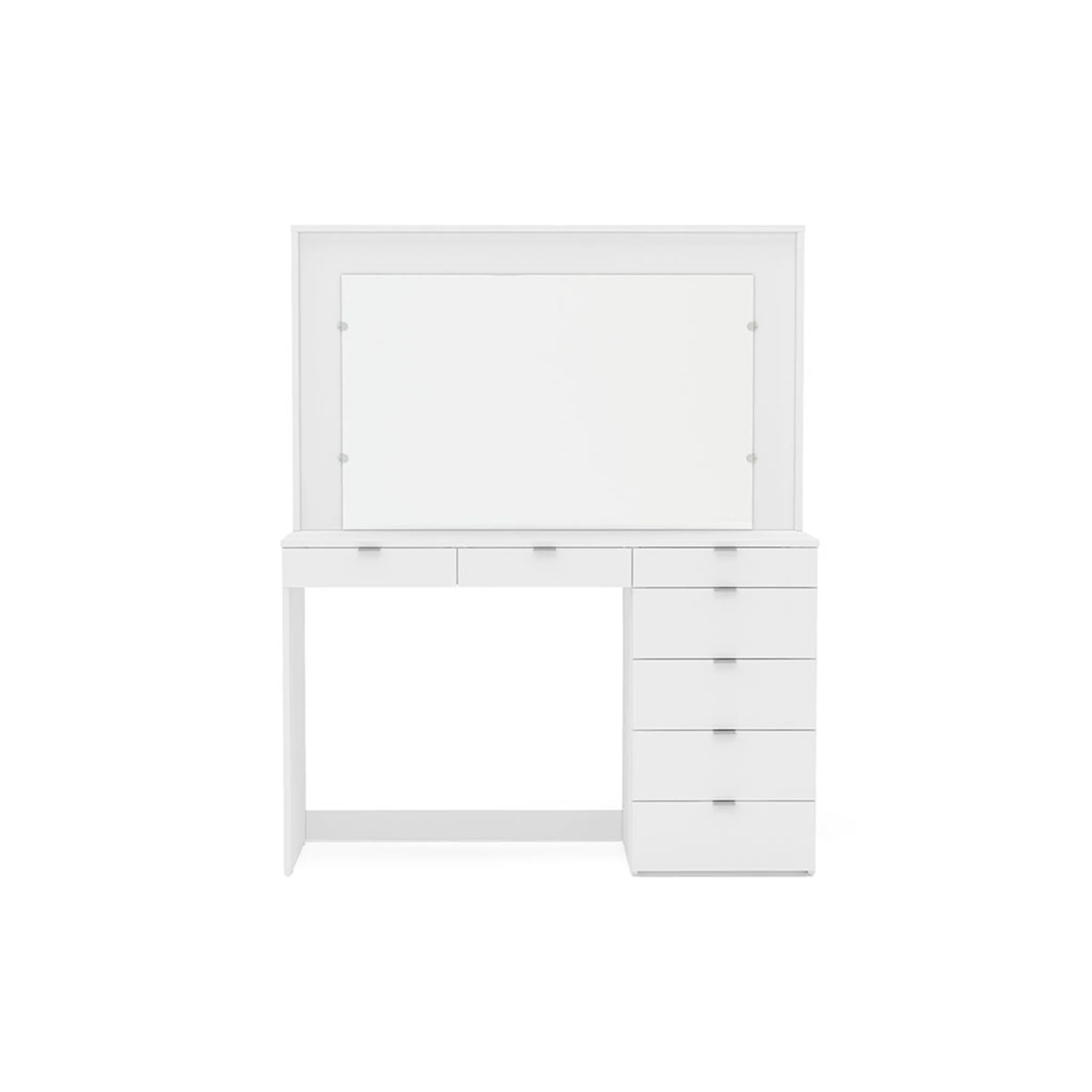 Chloe 7 Drawer Dressing Table & Mirror White - Image 3