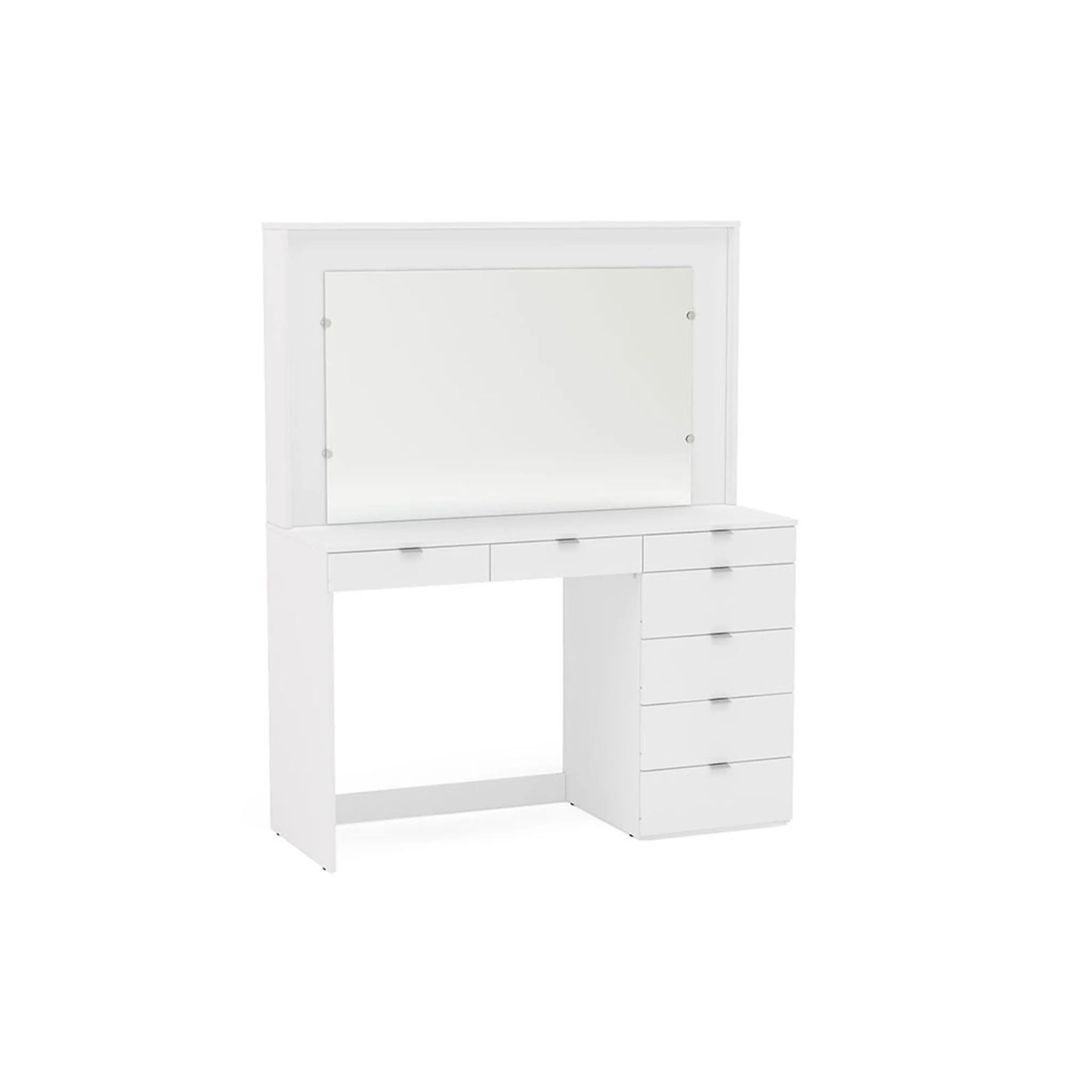 Chloe 7 Drawer Dressing Table & Mirror White - Image 4