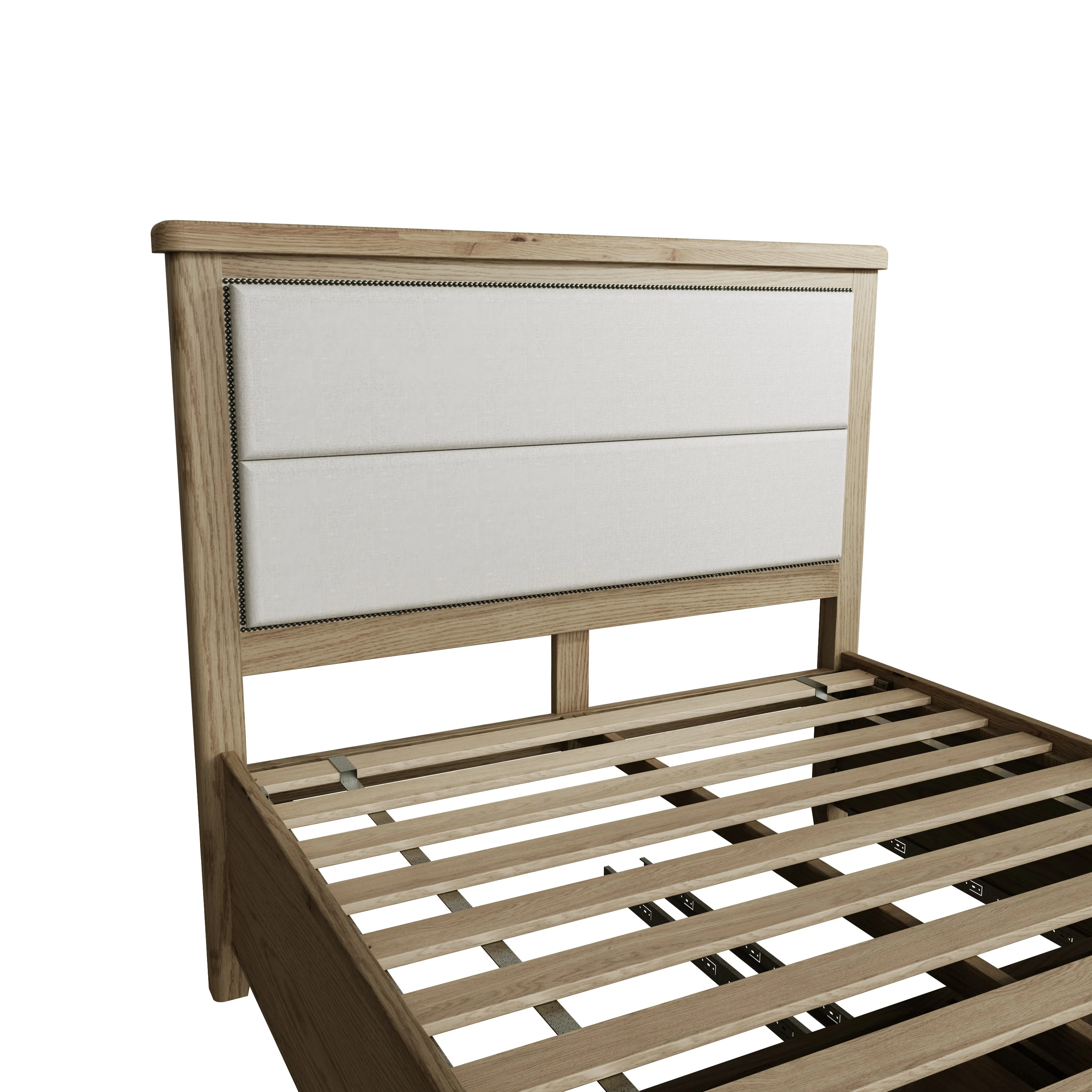 Hatton Upholstered Oak 2 Drawer Bed Frame - Image 5