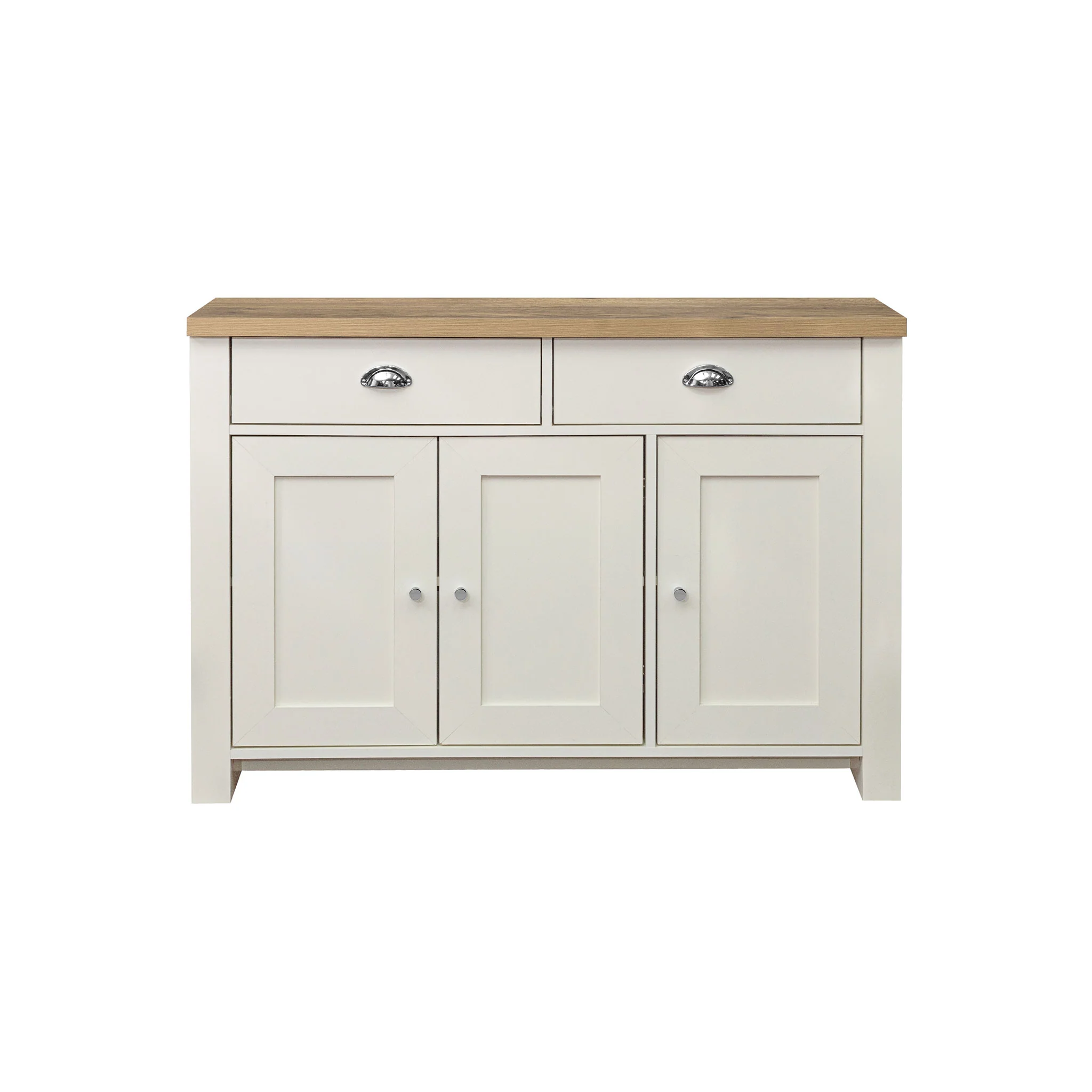 Highgate Cream & Oak 3 Door 2 Drawer Sideboard - Image 3