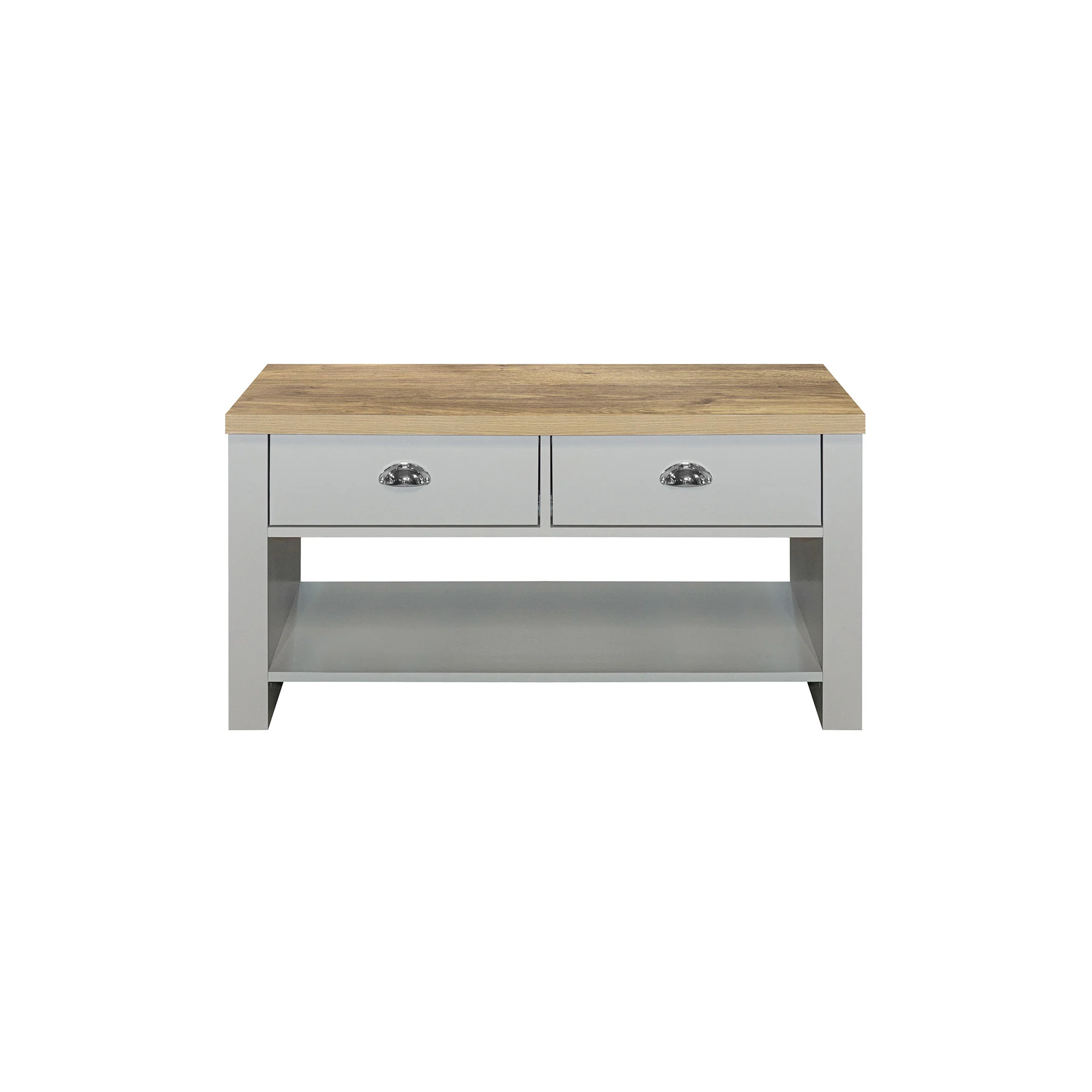 Highgate Gery & Oak 2 Drawer Coffee Table - Image 4