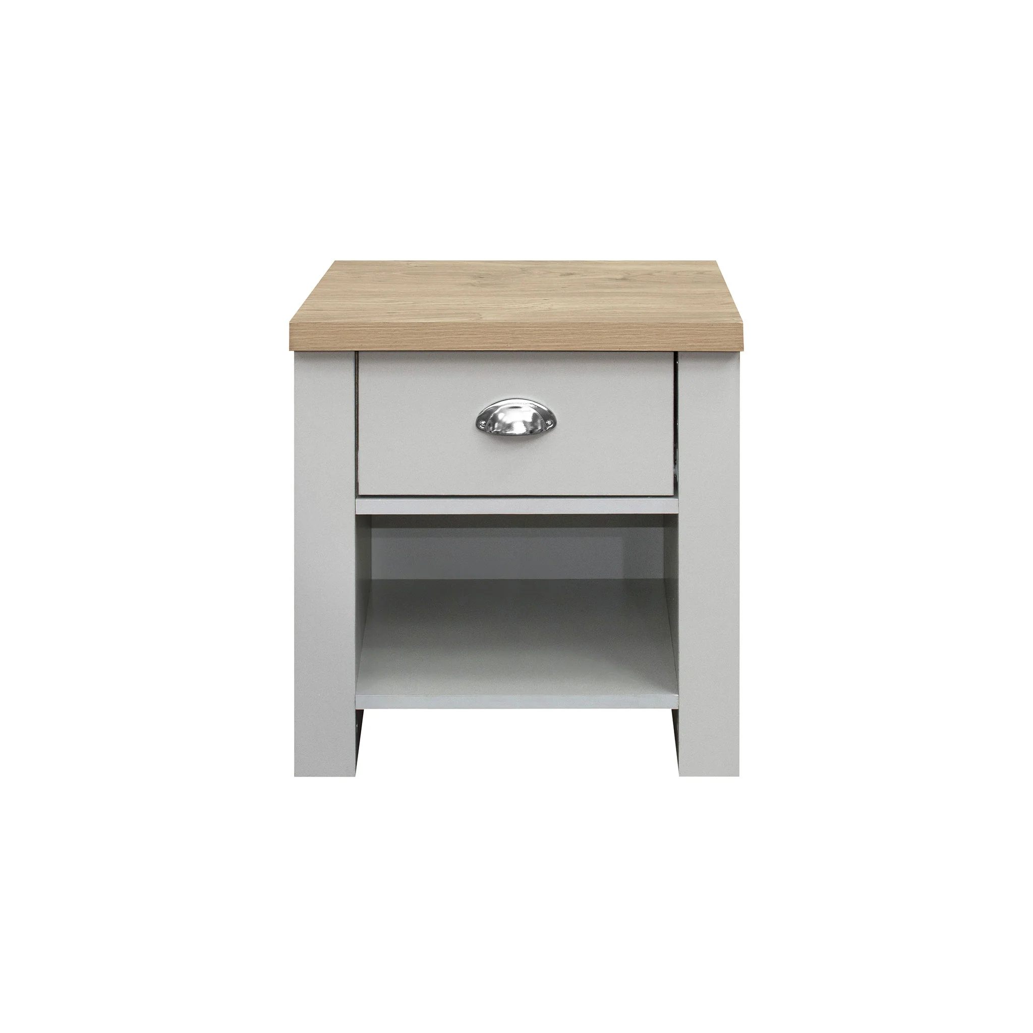 Highgate Grey & Oak 1 Drawer Lamp Table - Image 4