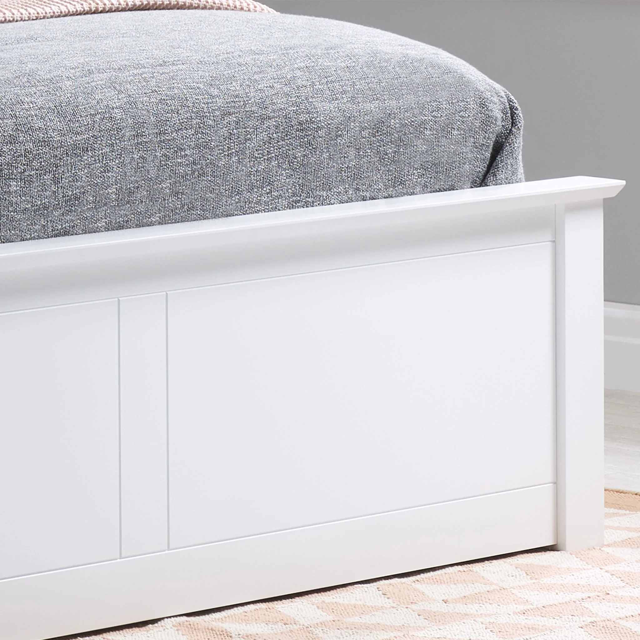 Phoenix White Wooden Ottoman Bed Frame - Image 4
