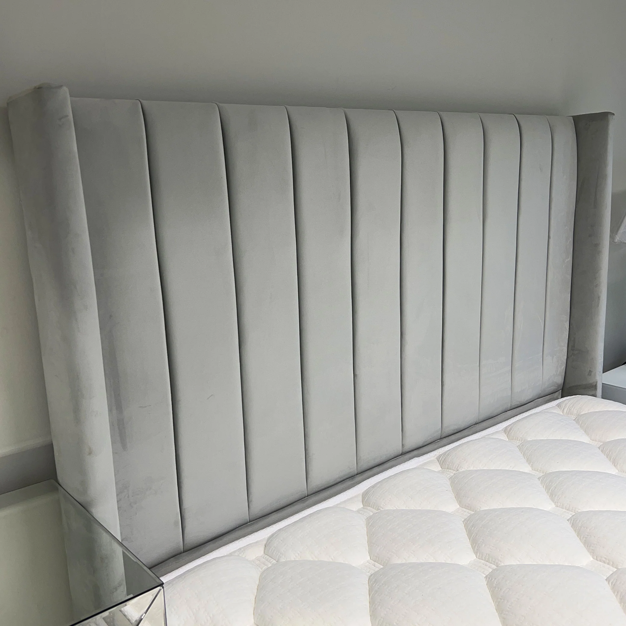 Victoria Upholstered Ottoman -- Ash Plush Grey - Image 3