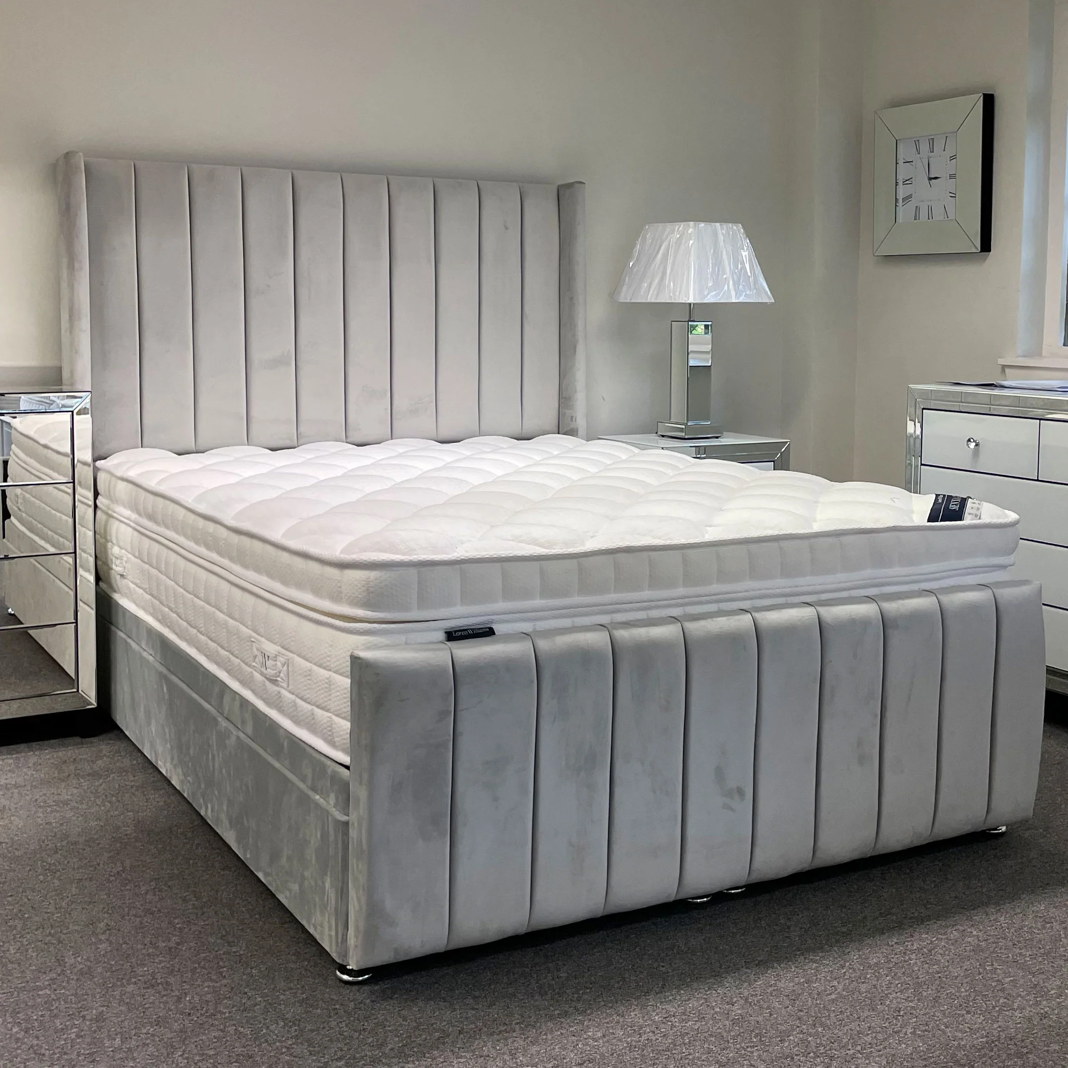 Victoria Upholstered Ottoman -- Naples Silver - Image 3